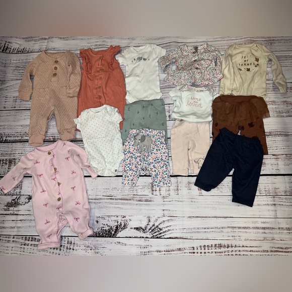 Sweet Baby girl Clothing Set in Pink, Green, and Orange - Picture 5 of 5